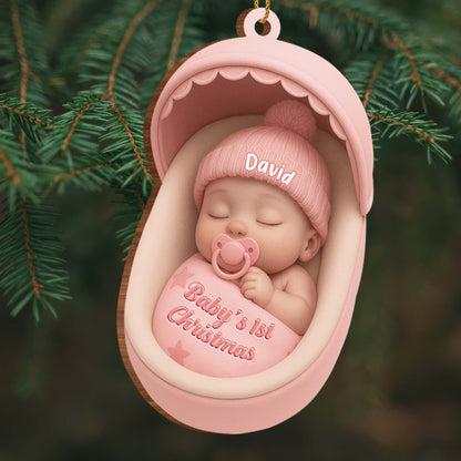Baby's 1st Christmas, Sweet Baby In A Cradle