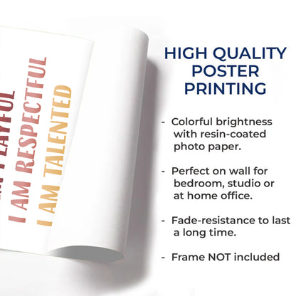 I Am Creative, Positive Affirmations Custom Poster