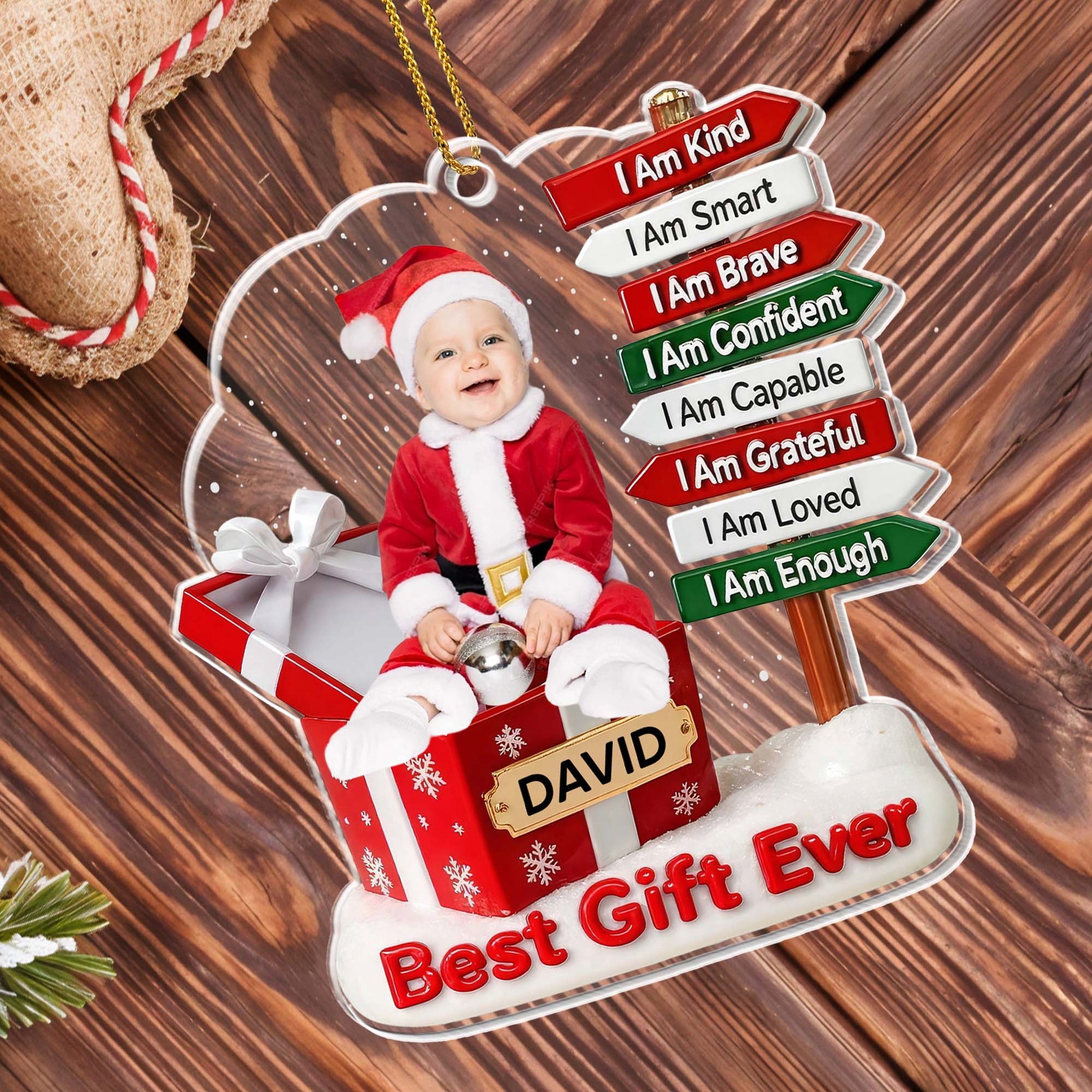 I Am Kind, I Am Smart, Baby's First Christmas Tree Ornament