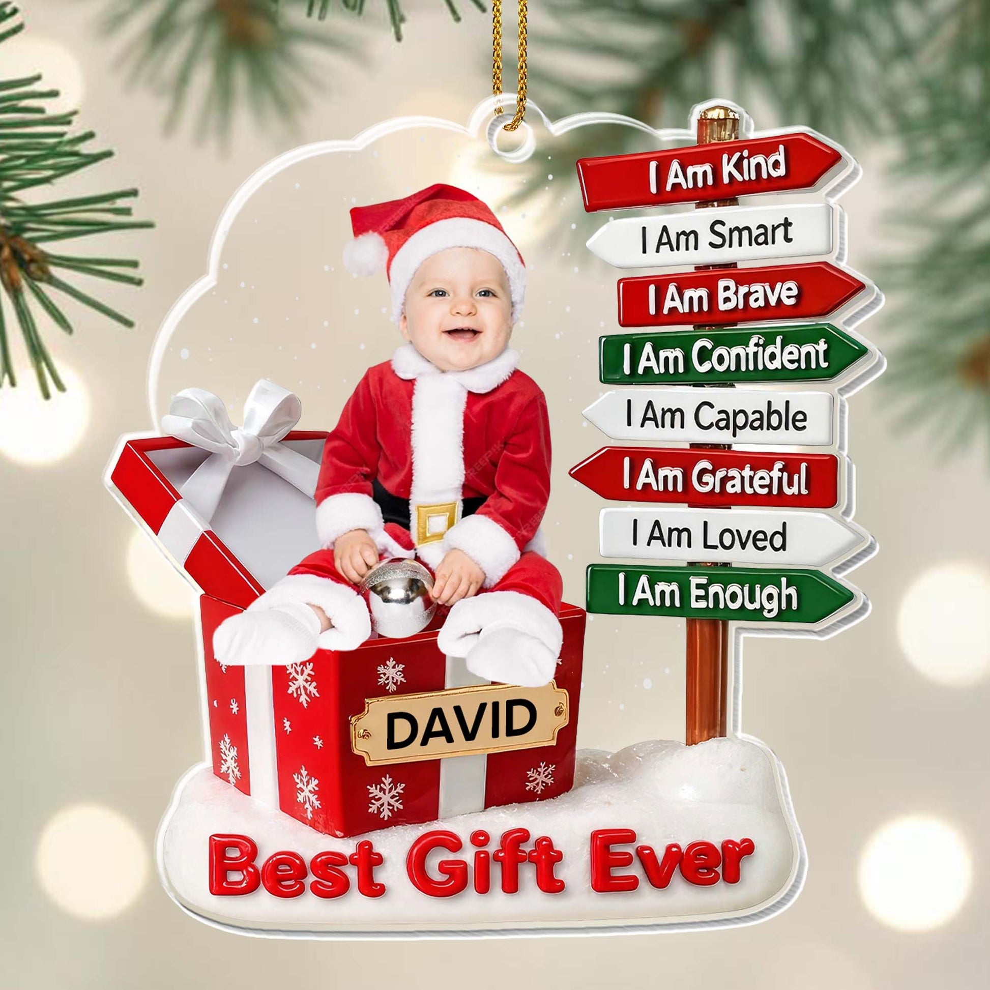 I Am Kind, I Am Smart, Baby's First Christmas Tree Ornament