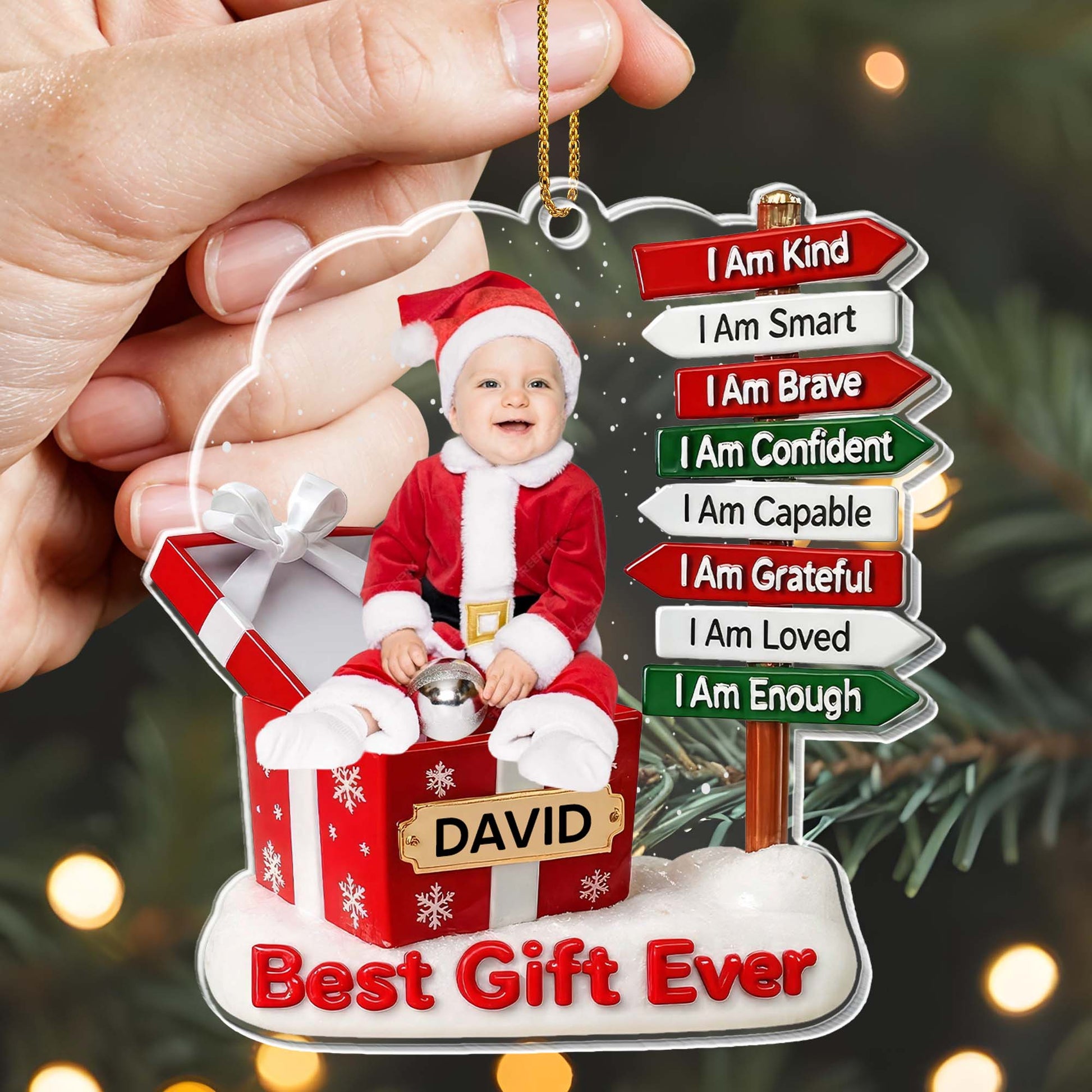 I Am Kind, I Am Smart, Baby's First Christmas Tree Ornament