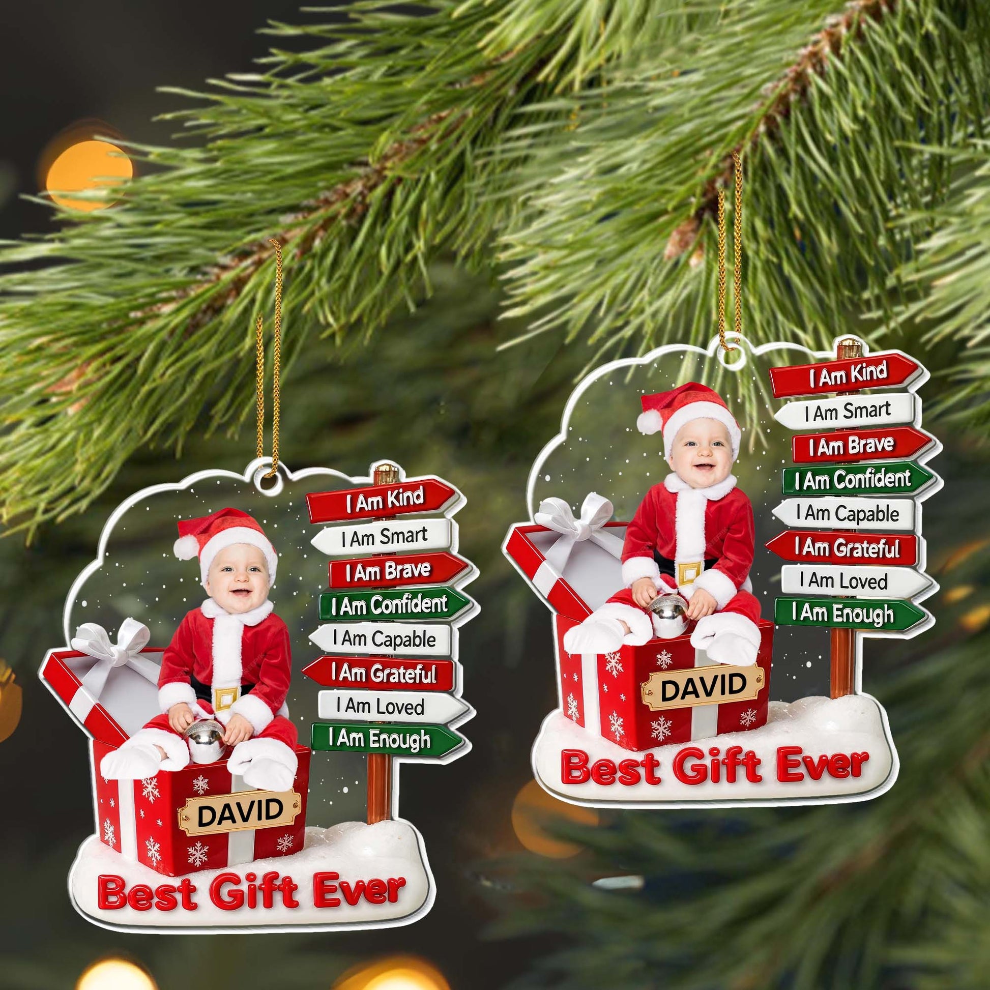 I Am Kind, I Am Smart, Baby's First Christmas Tree Ornament