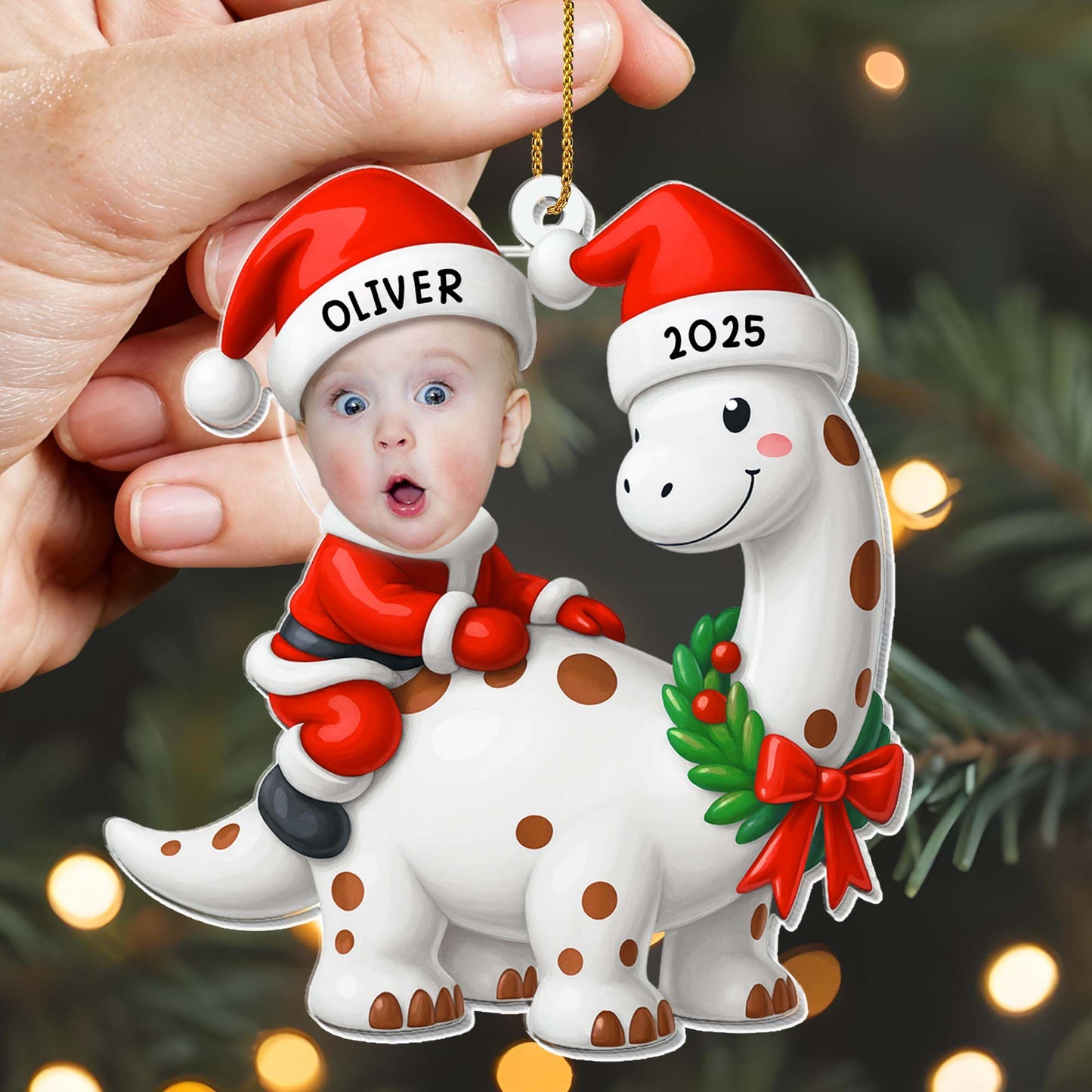 Celebrate Your First Christmas With Baby and Dinosaur