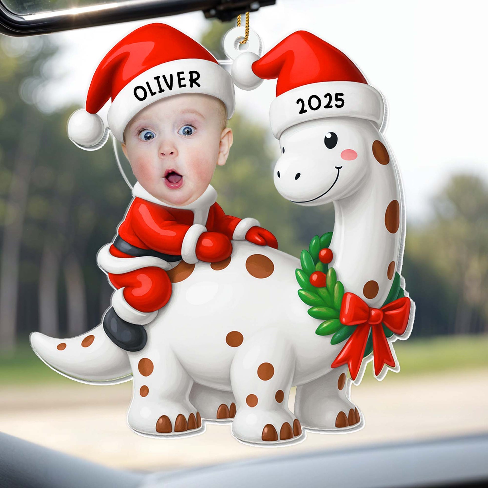 Celebrate Your First Christmas With Baby and Dinosaur