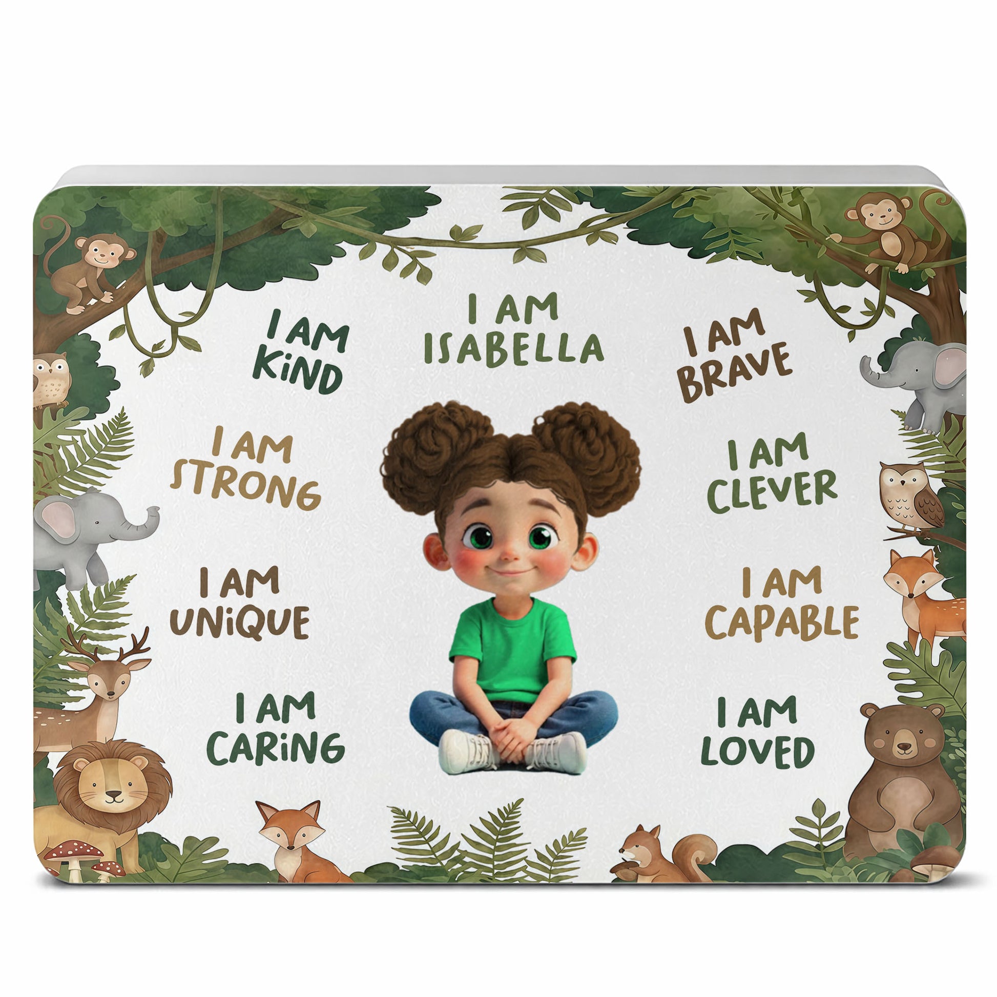 I Am Kind Strong And Loved Affirmations With Jungle Animals