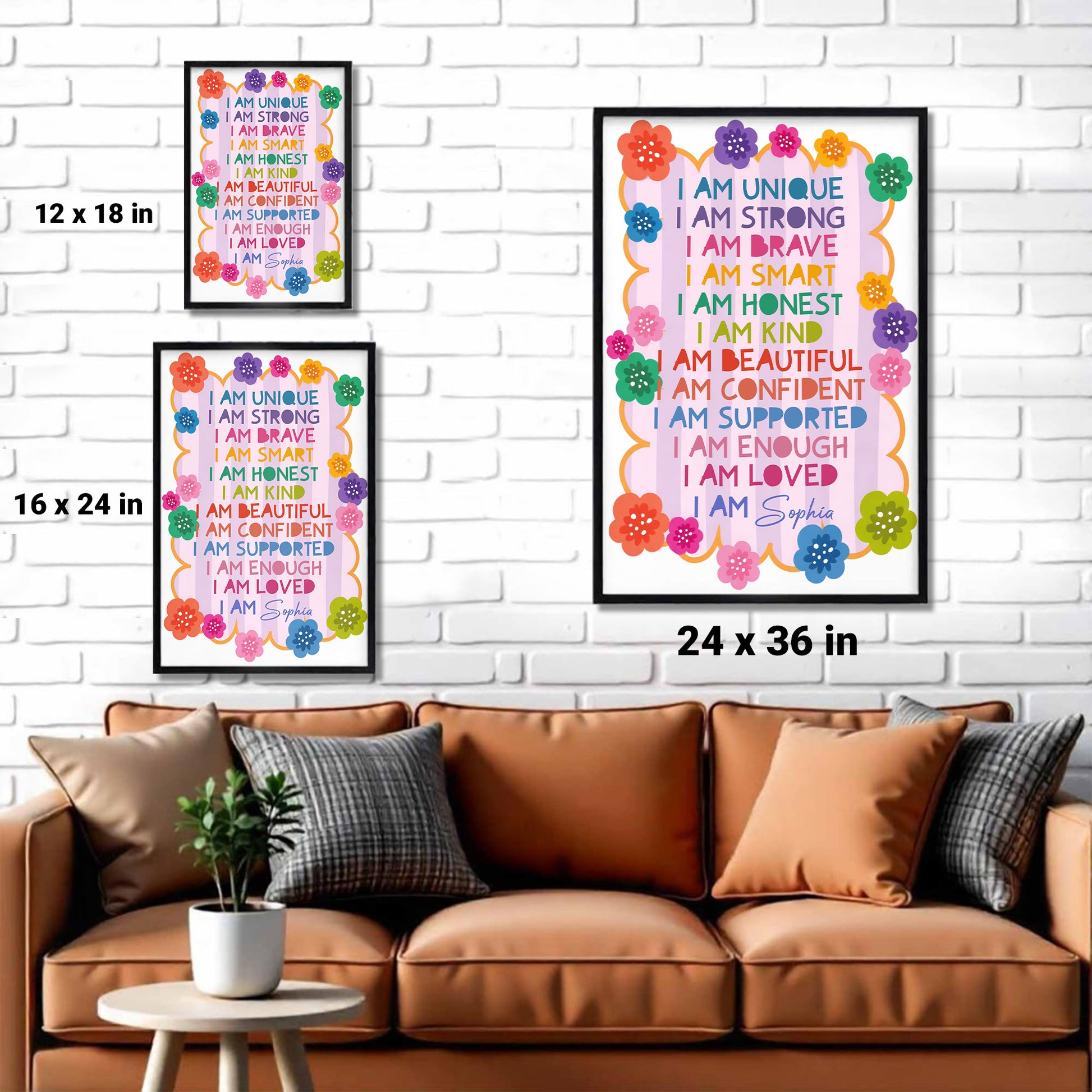 I Am Unique, I Am Strong, I Am Loved, Colorful Flowers