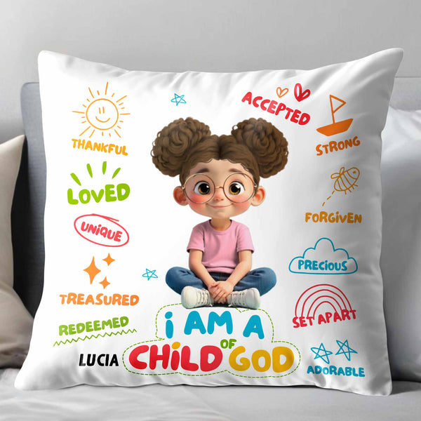 I Am A Child Of God Pillow With Religious Symbols