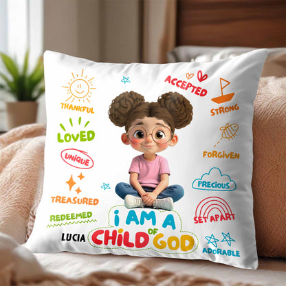 I Am A Child Of God Pillow With Religious Symbols