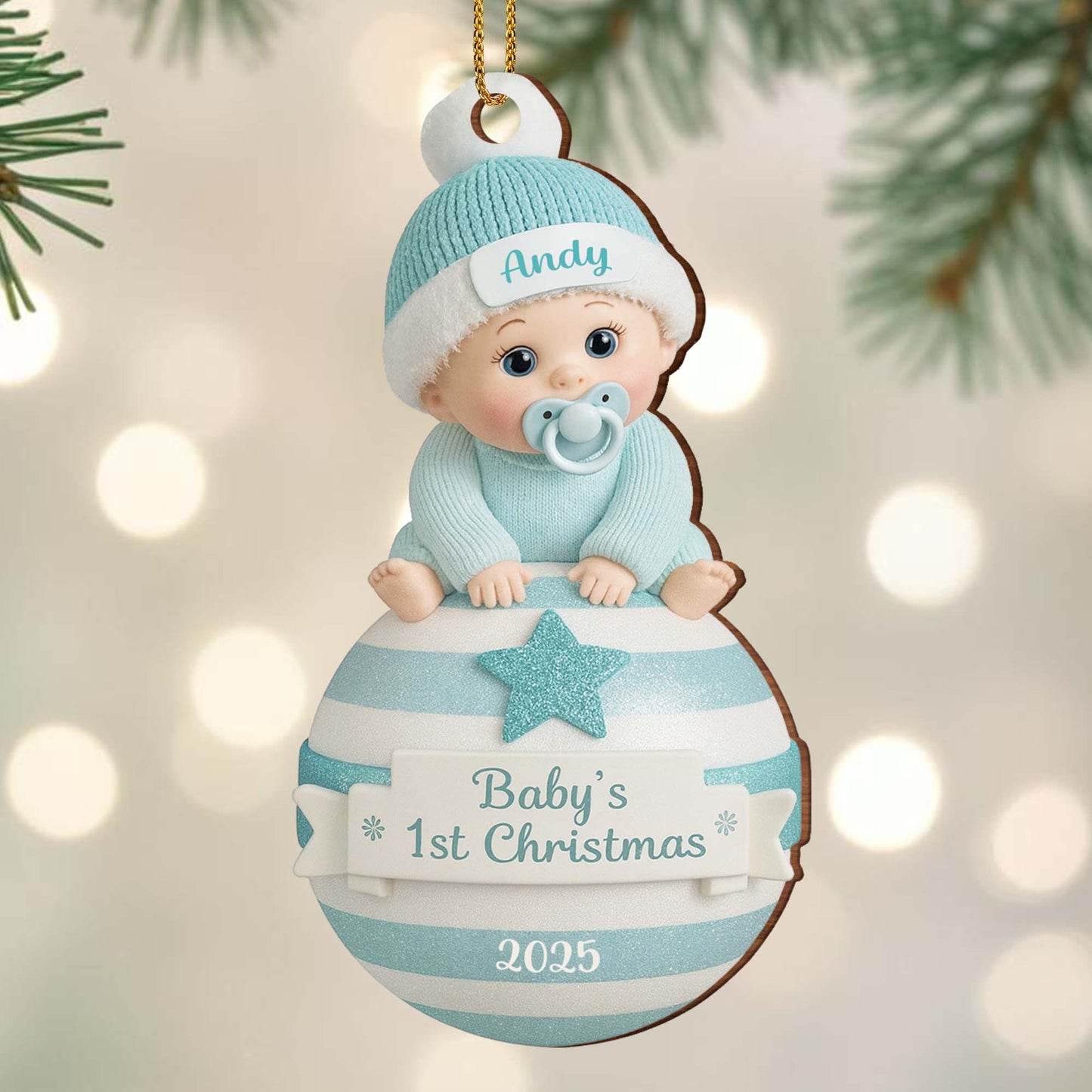 Baby's 1st Christmas Ornament With Stars