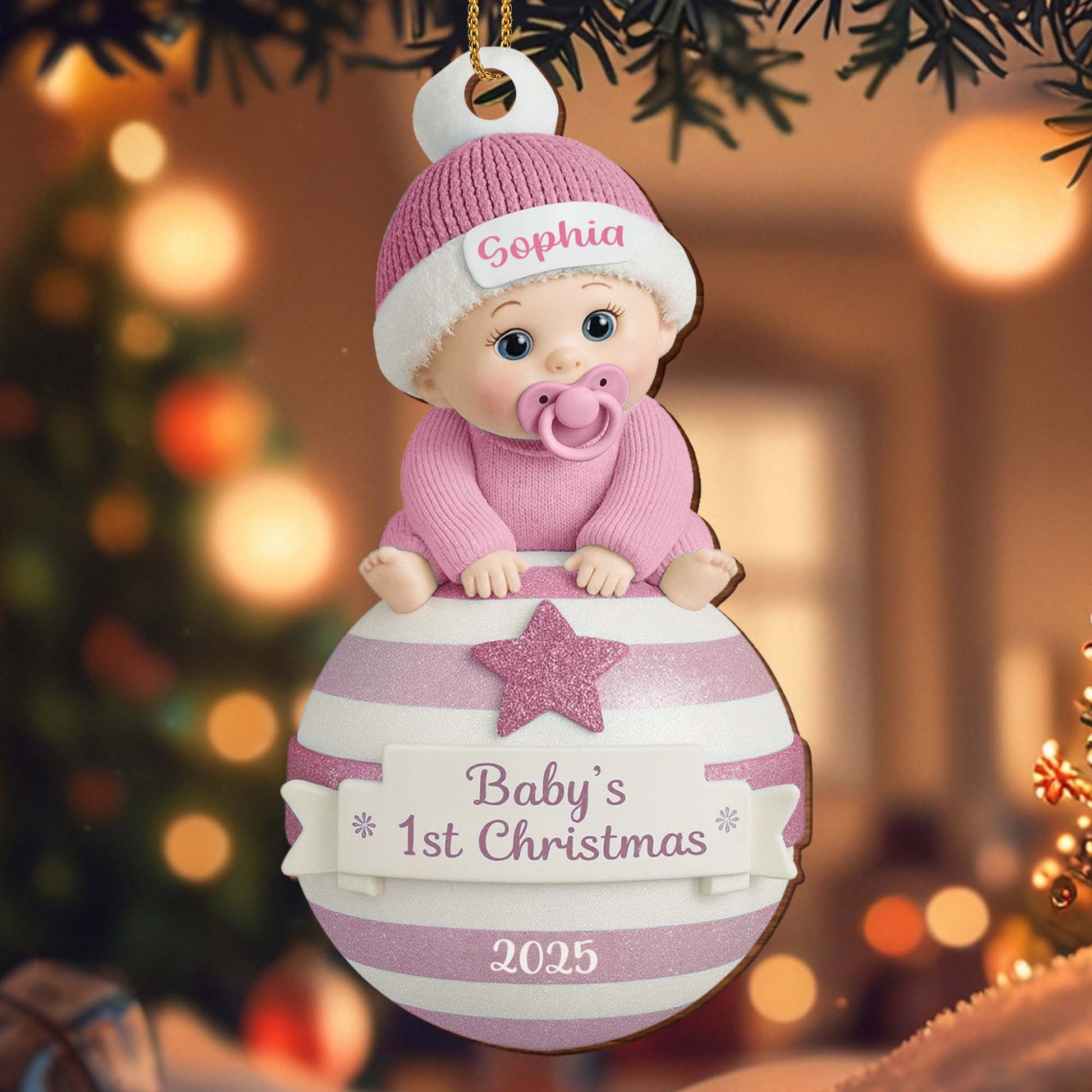Baby's 1st Christmas Ornament With Stars