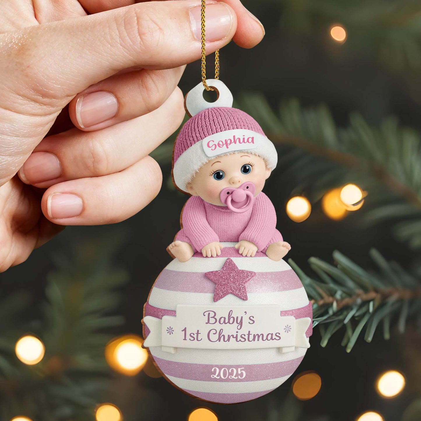 Baby's 1st Christmas Ornament With Stars