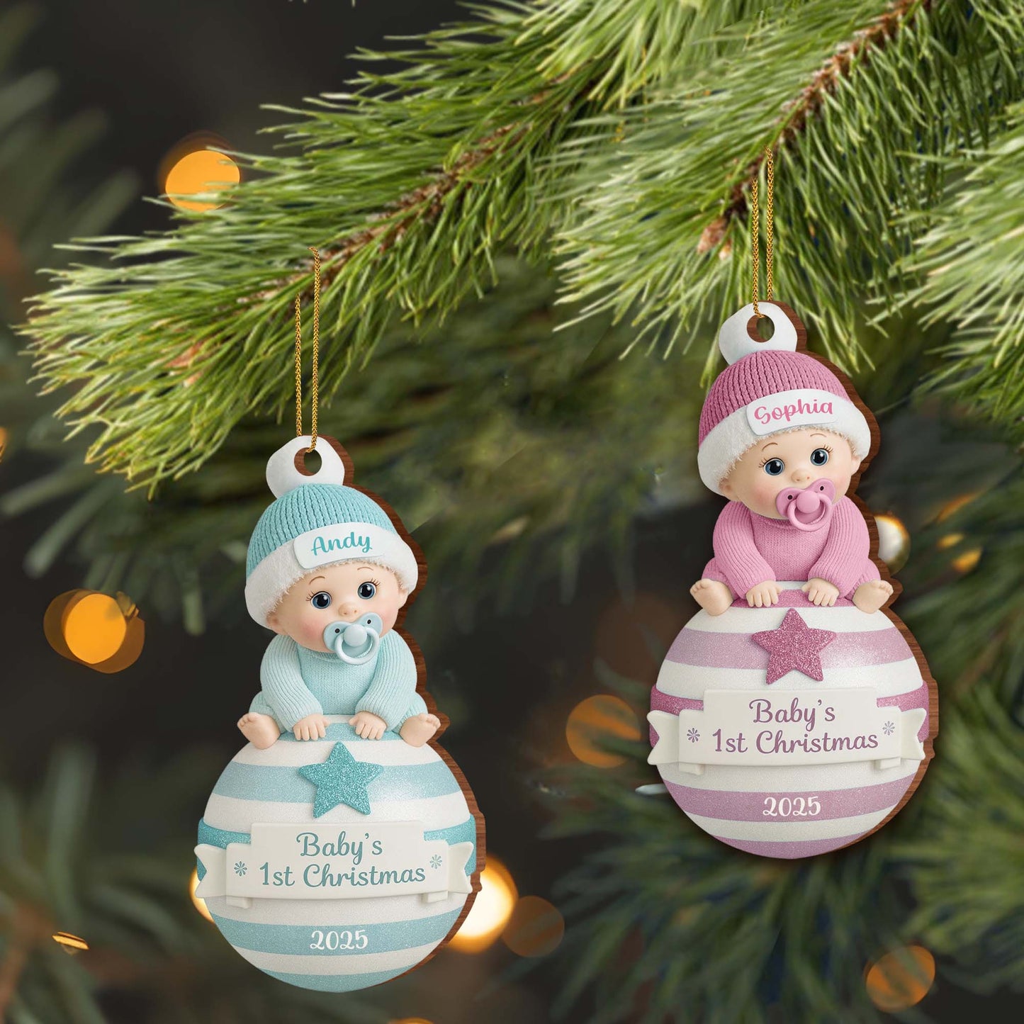 Baby's 1st Christmas Ornament With Stars
