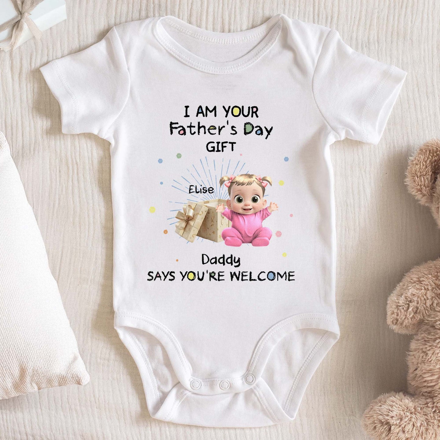 I Am Your Father's Day Gift Baby In Gift Box Design
