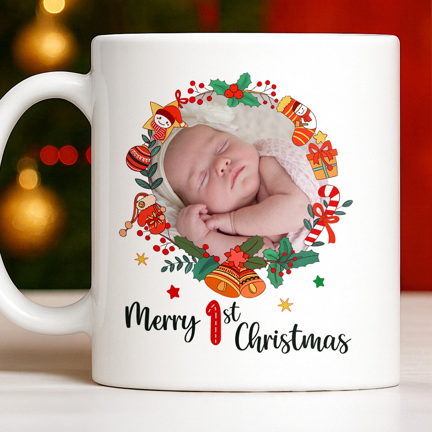 To My Mommy, Christmas Wreath and Baby