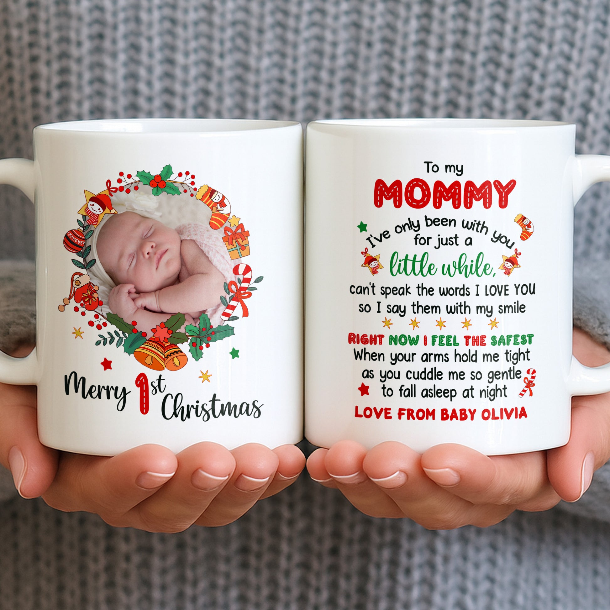 To My Mommy, Christmas Wreath and Baby