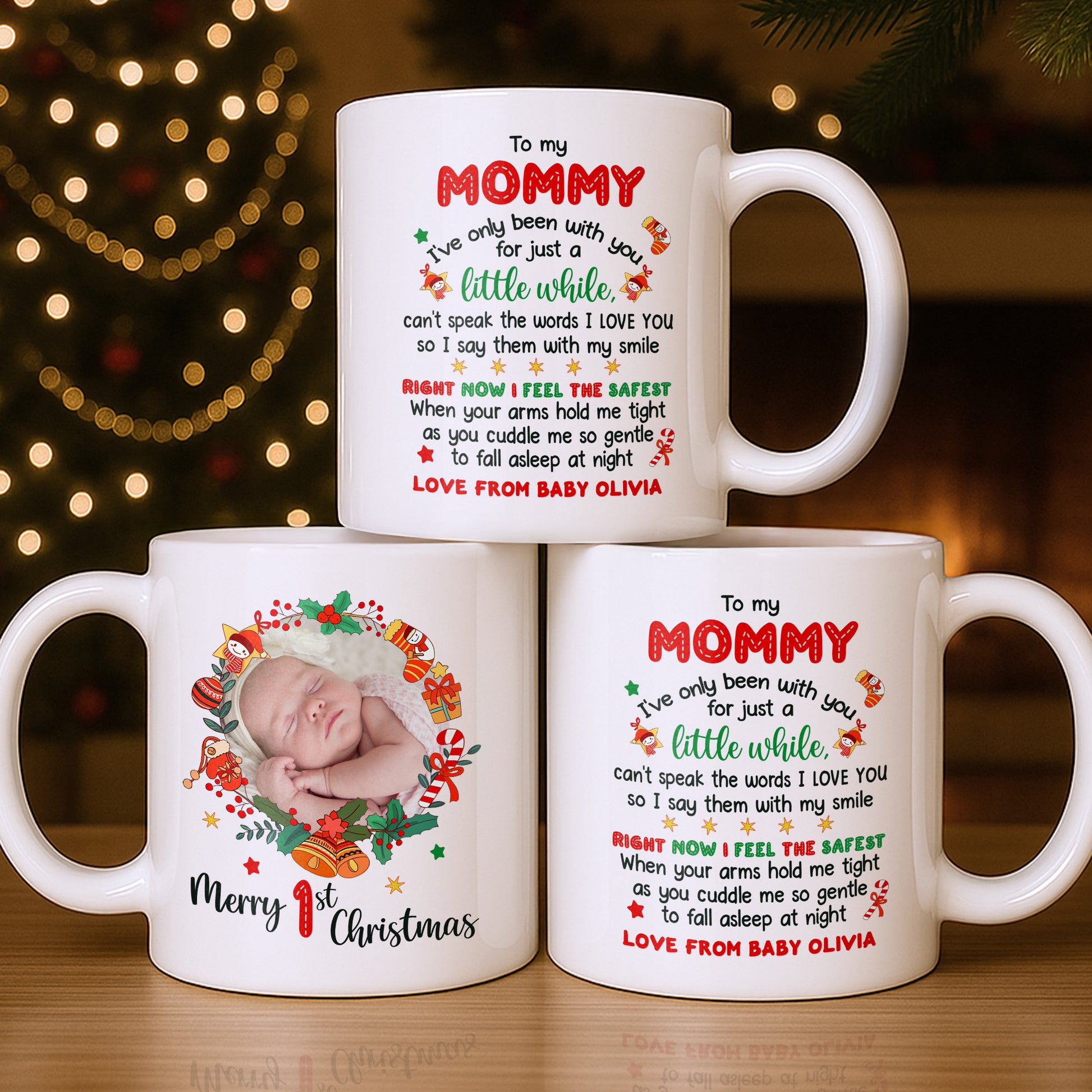 To My Mommy, Christmas Wreath and Baby