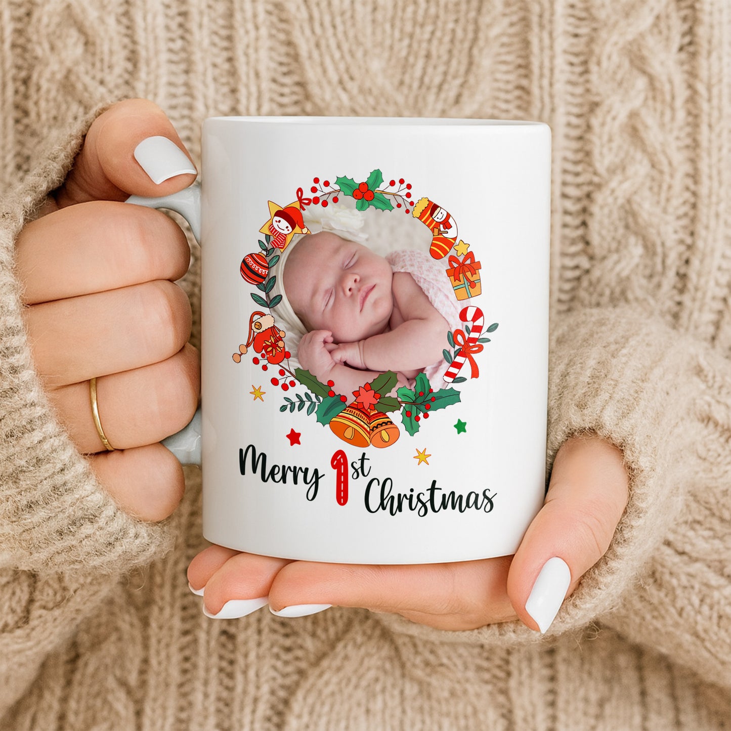 To My Mommy, Christmas Wreath and Baby