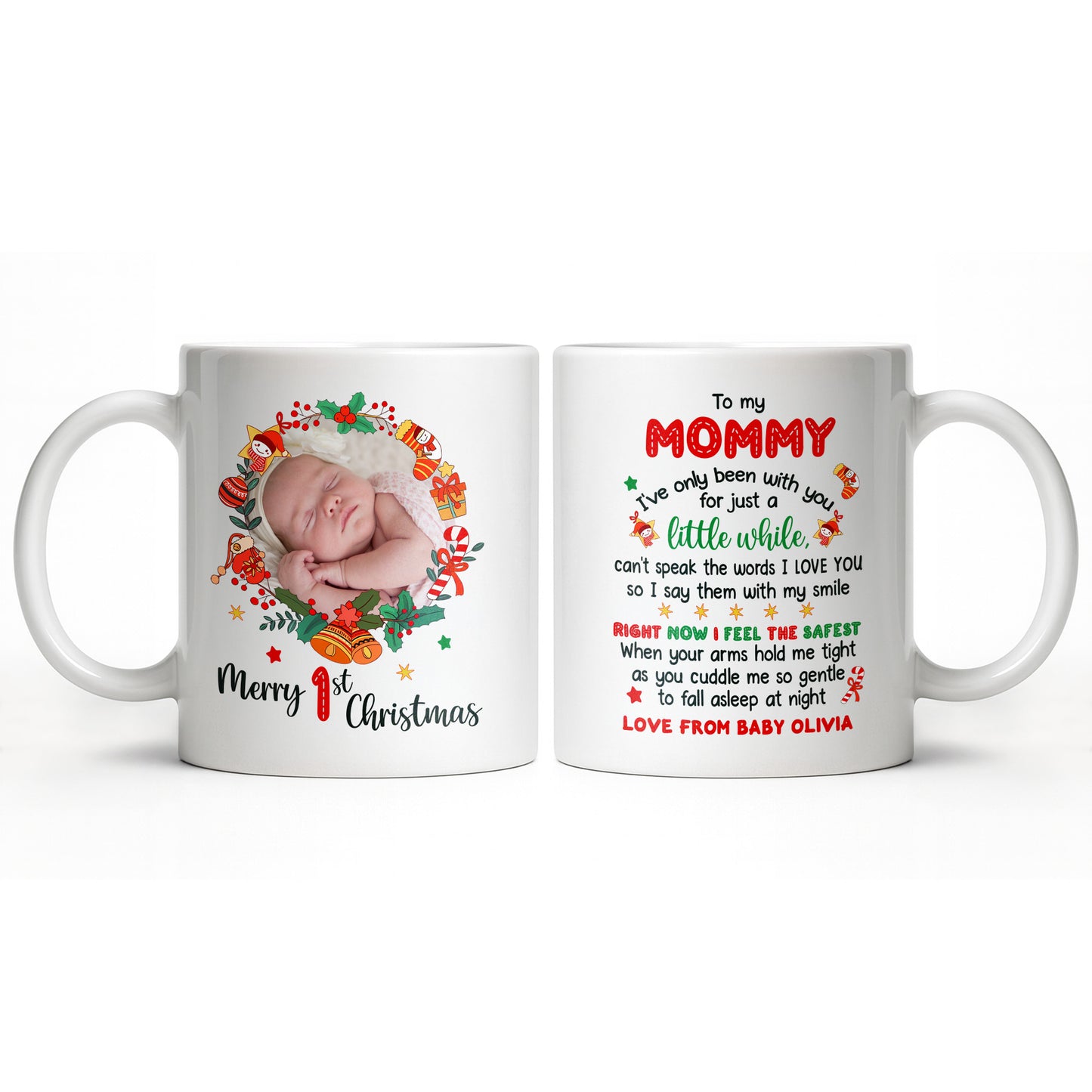 To My Mommy, Christmas Wreath and Baby