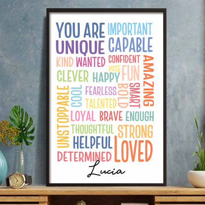 You Are Important Unique Capable Words