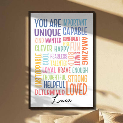 You Are Important Unique Capable Words