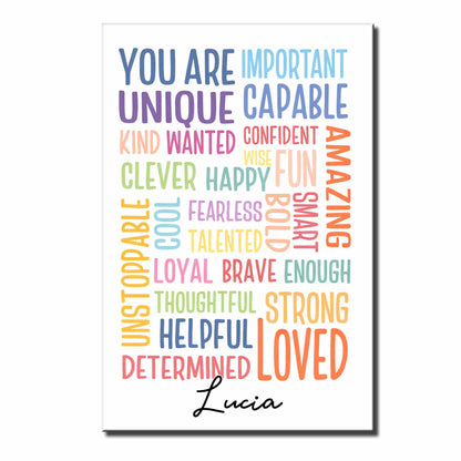 You Are Important Unique Capable Words