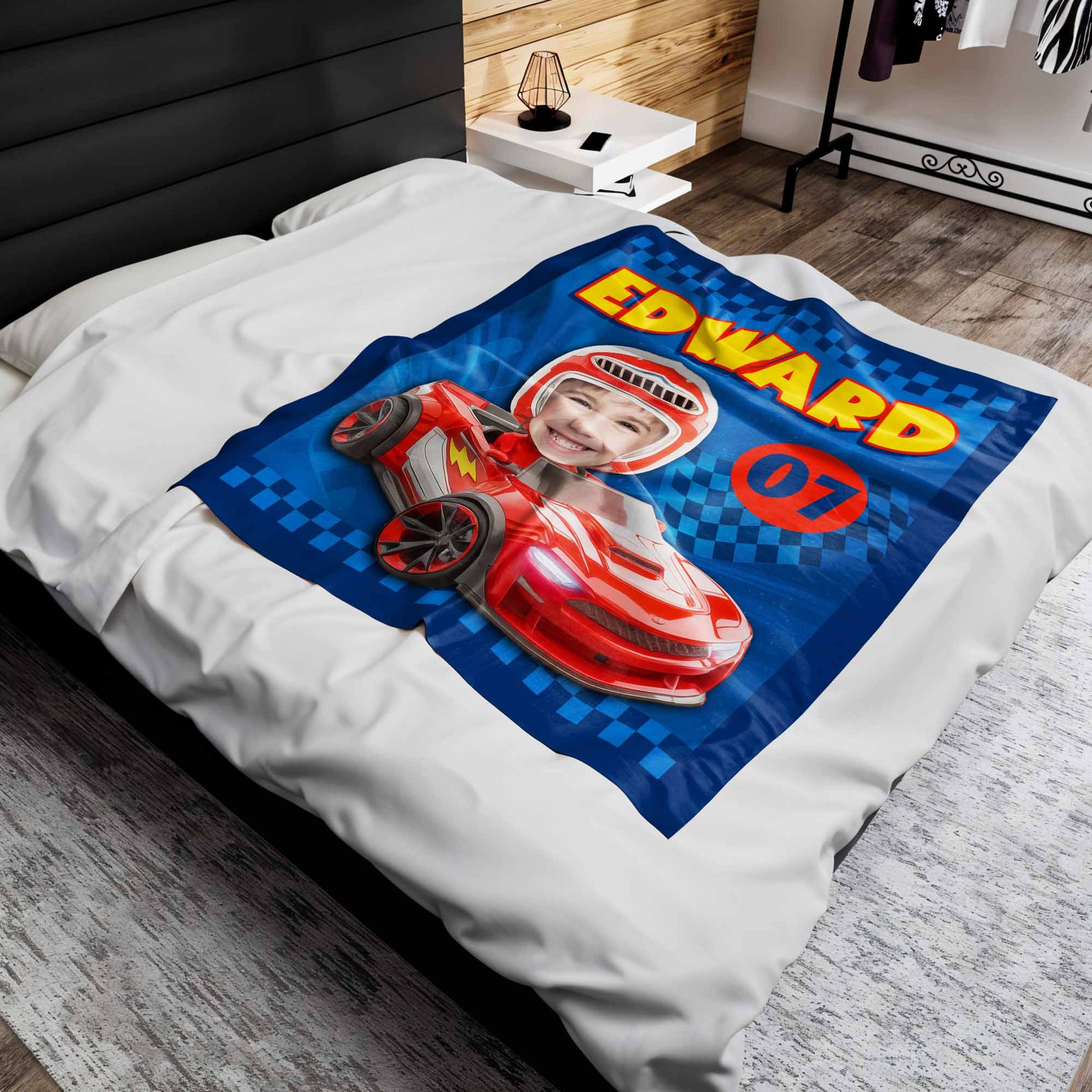 Race To My Heart Red Racing Car And Helmet Design