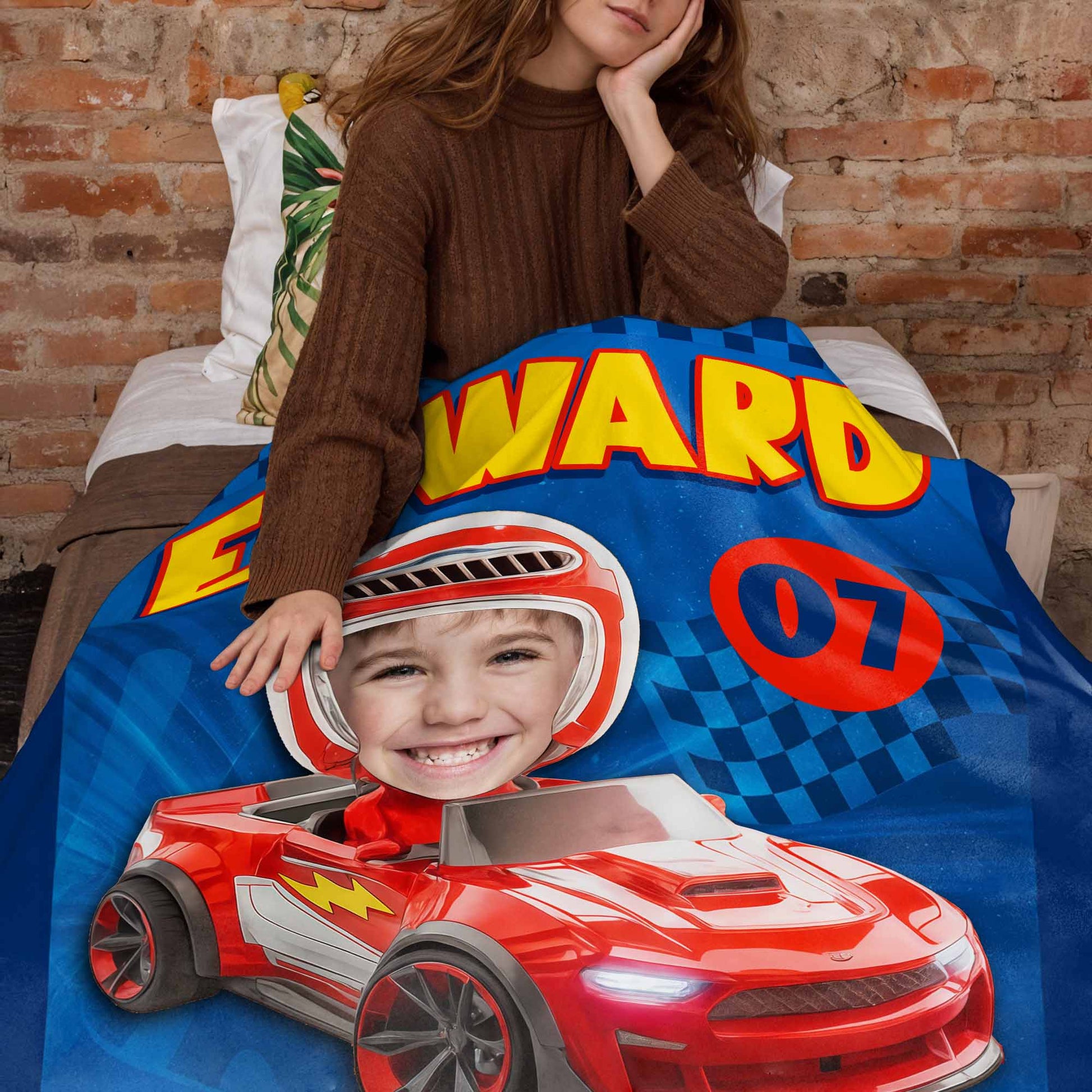 Race To My Heart Red Racing Car And Helmet Design