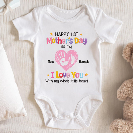 Happy 1st Mother's Day, Heart and Handprint Design