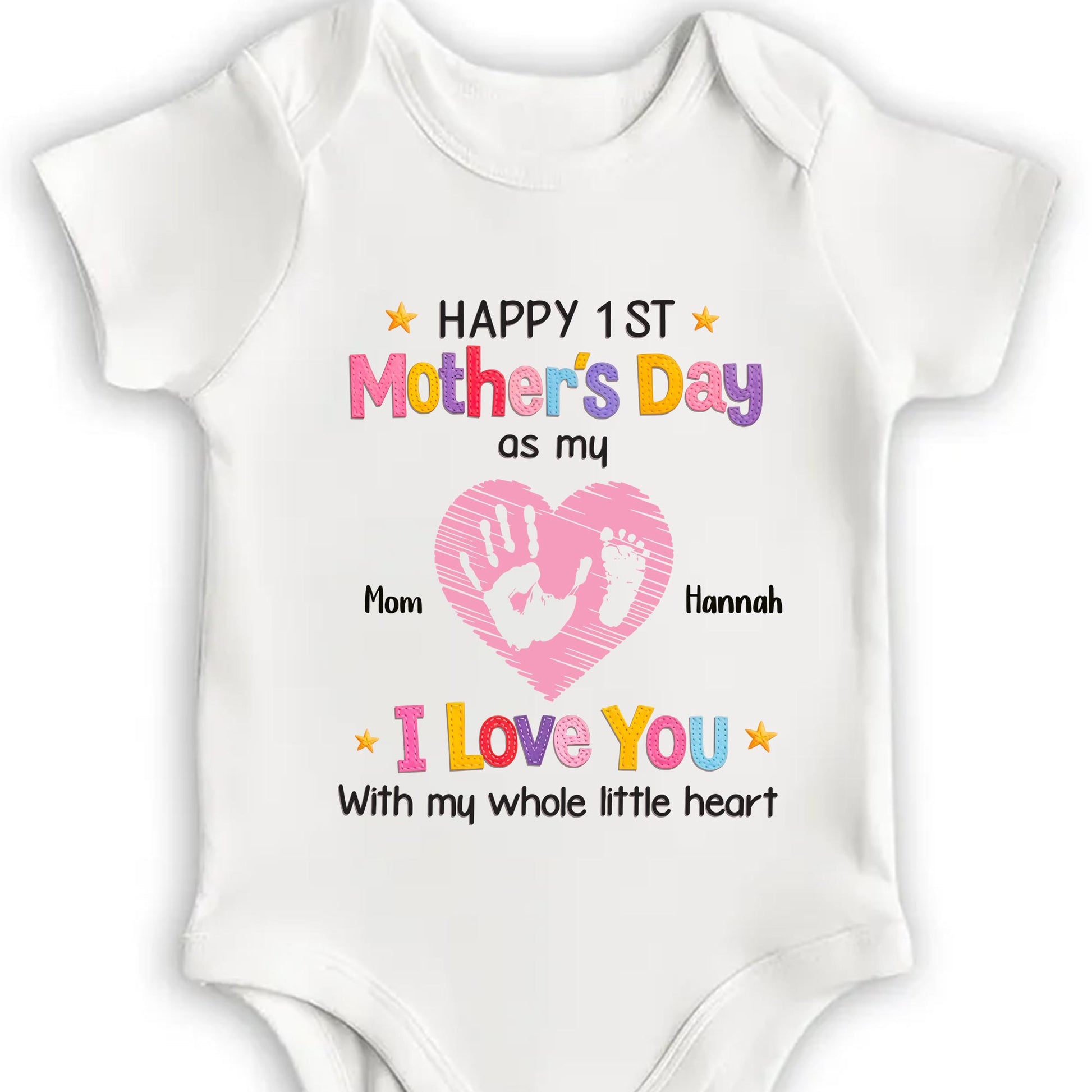 Happy 1st Mother's Day, Heart and Handprint Design