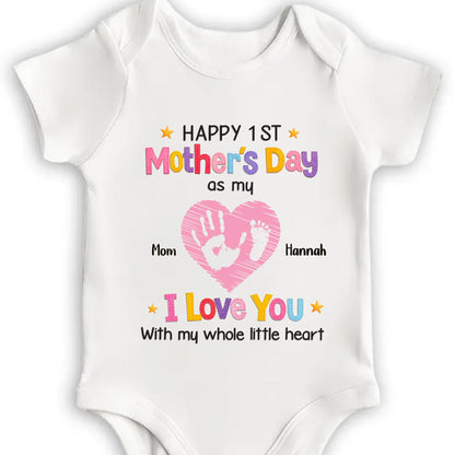 Happy 1st Mother's Day, Heart and Handprint Design