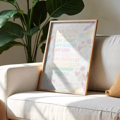 I Am Unique, I Am Strong, Empowering Message Poster