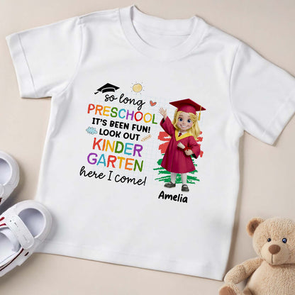 So Long Preschool Look Out Kindergarten Here I Come Girl Graduation