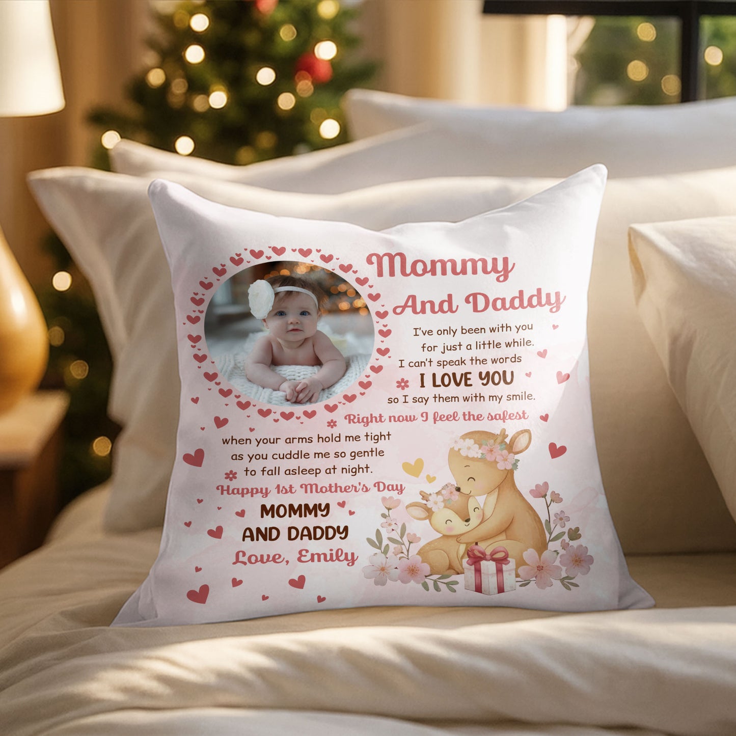 Mommy And Daddy, Baby's First Words, Teddy Bear And Hearts