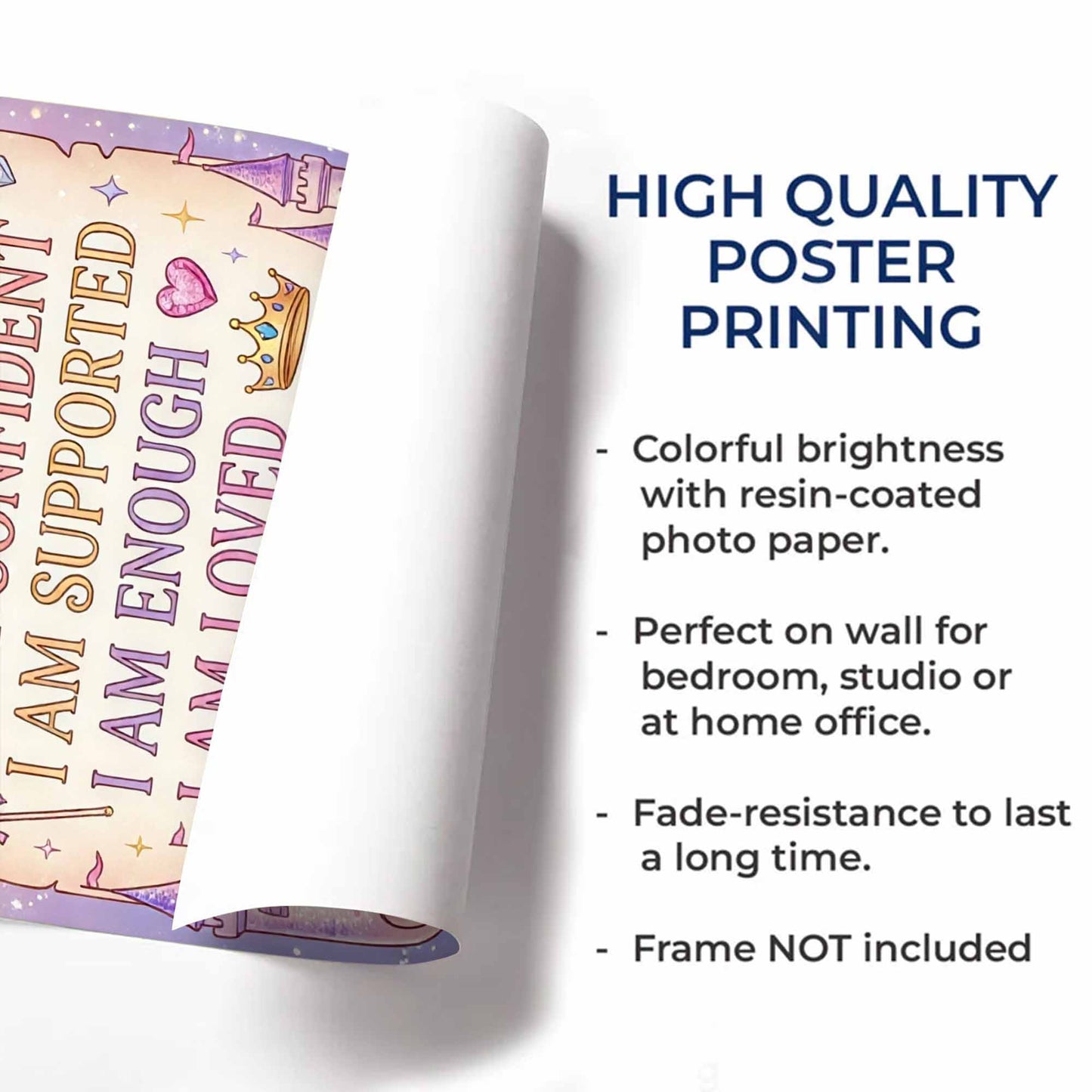 I Am Unique Strong Brave Smart Affirmations With Crowns And Castle