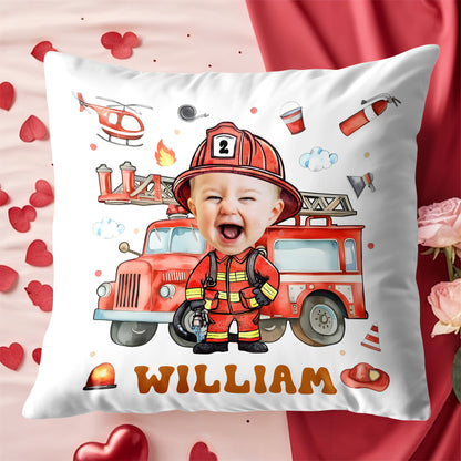 Personalized Firefighter Theme for Little Heroes - Personalized Custom Pillow, Insert Included - KID519_PLW