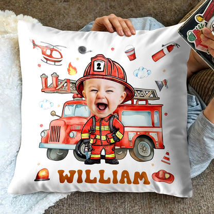 Personalized Firefighter Theme for Little Heroes - Personalized Custom Pillow, Insert Included - KID519_PLW