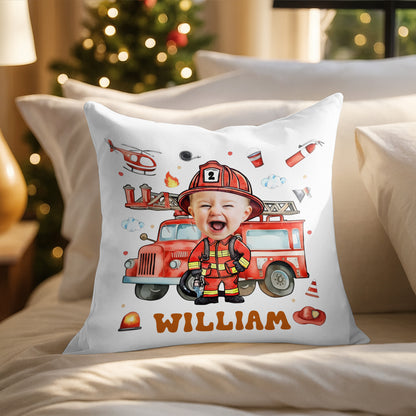Personalized Firefighter Theme for Little Heroes - Personalized Custom Pillow, Insert Included - KID519_PLW