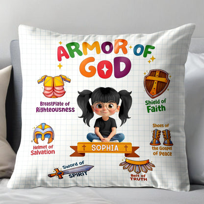 Armor Of God Shield Of Faith Pillow - Personalized Custom Pillow, Insert Included - KID525_PLW