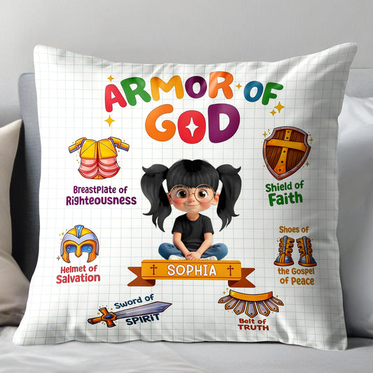 Armor Of God Shield Of Faith Pillow - Personalized Custom Pillow, Insert Included - KID525_PLW