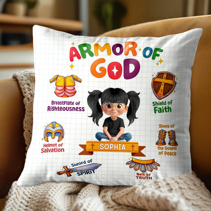 Armor Of God Shield Of Faith Pillow - Personalized Custom Pillow, Insert Included - KID525_PLW