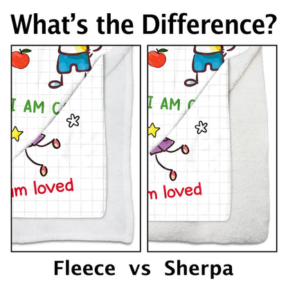 I Am Kind, Brave, Confident Blanket With Stars And Planets