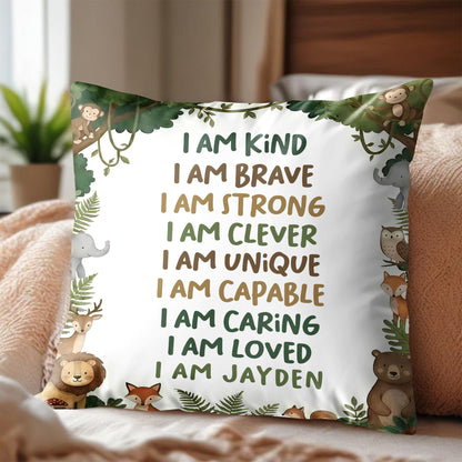 I Am Kind Brave Strong Affirmations With Jungle Animals