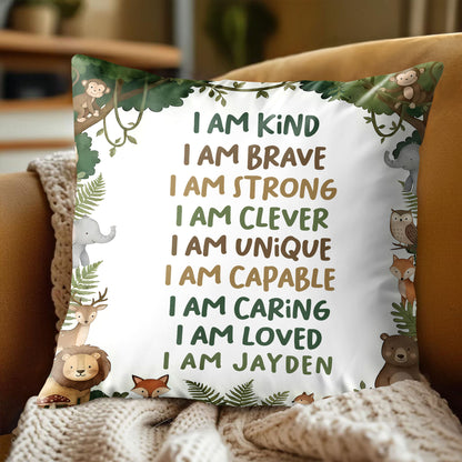 I Am Kind Brave Strong Affirmations With Jungle Animals