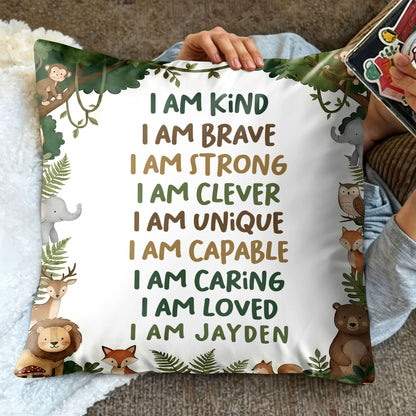 I Am Kind Brave Strong Affirmations With Jungle Animals