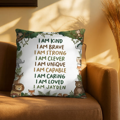 I Am Kind Brave Strong Affirmations With Jungle Animals