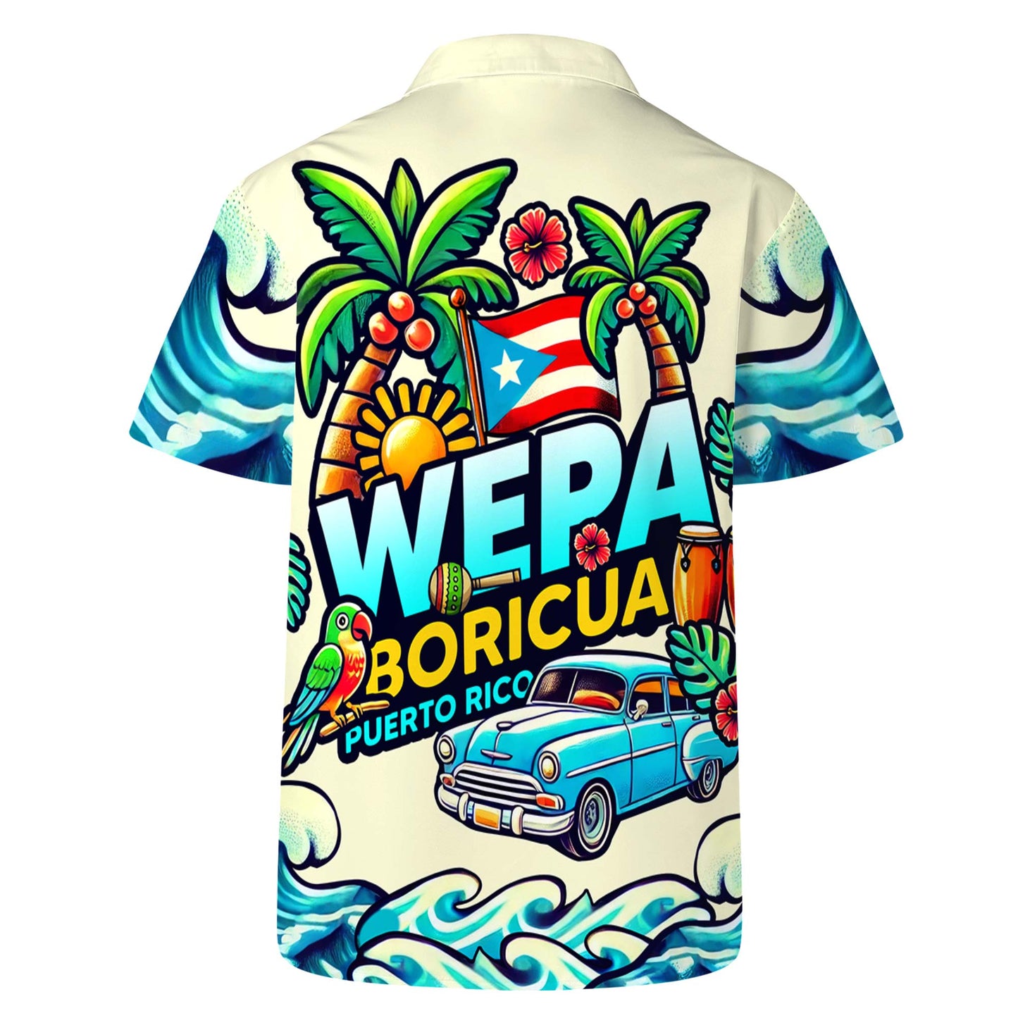 Wepa, Boricua - Personalized Custom Unisex Hawaiian Shirt - LA001_HW