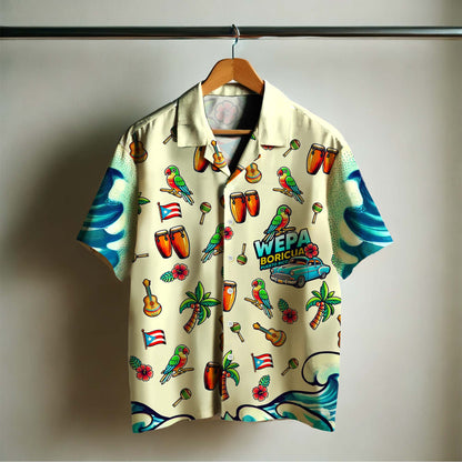 Wepa, Boricua - Personalized Custom Unisex Hawaiian Shirt - LA001_HW
