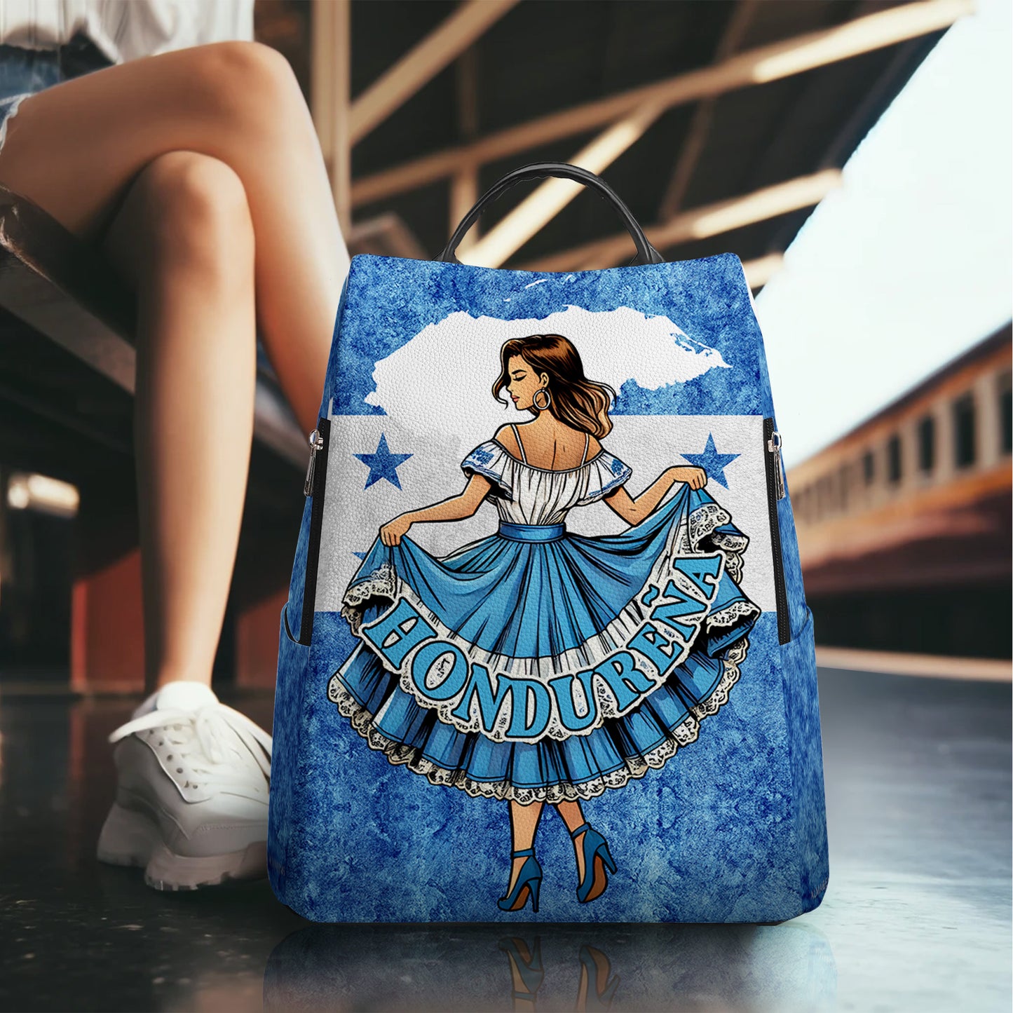 Hondureña - Mochila de Cuero Personalizada - LA004_BP