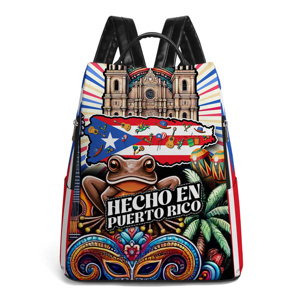 Hecho En Puerto Rico - Mochila De Cuero Personalizada - LA006_BP