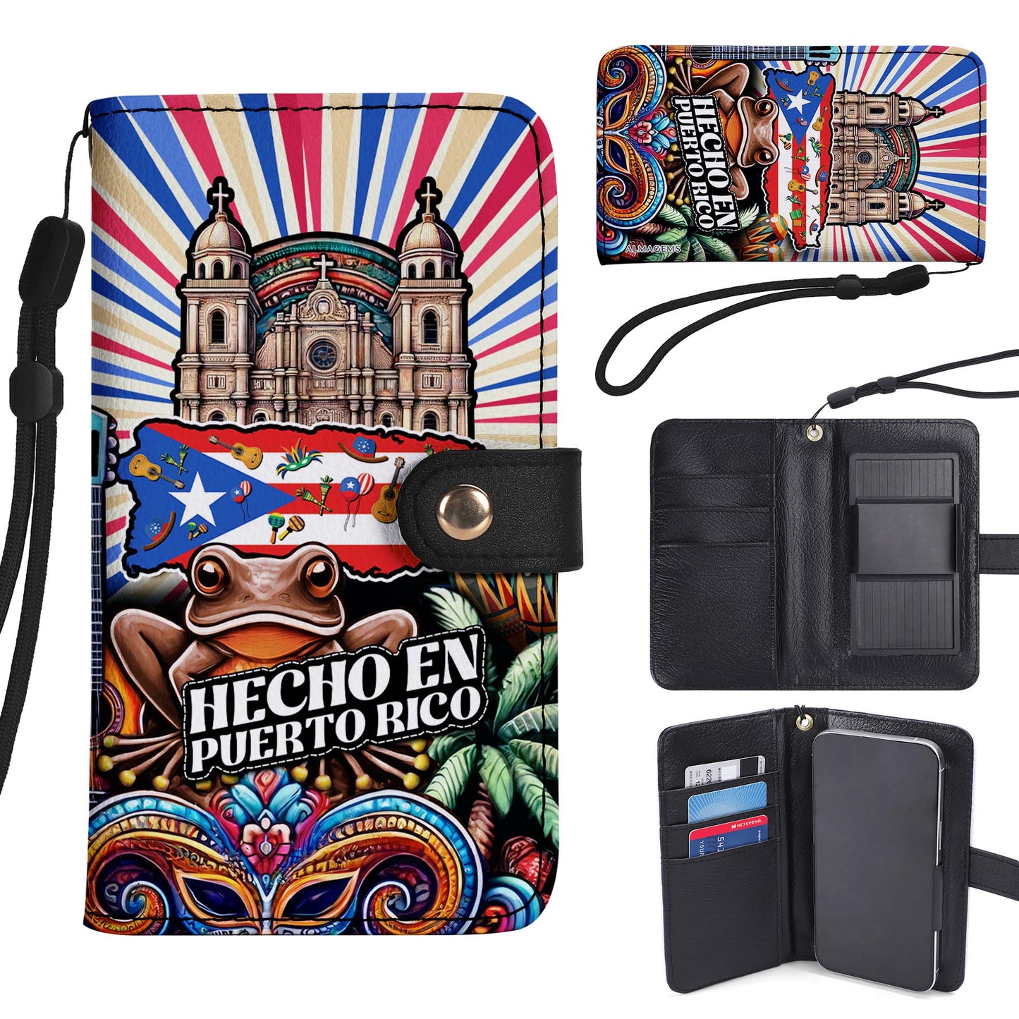Hecho En Puerto Rico - Personalized Custom Phone Leather Wallet - LA006_PW
